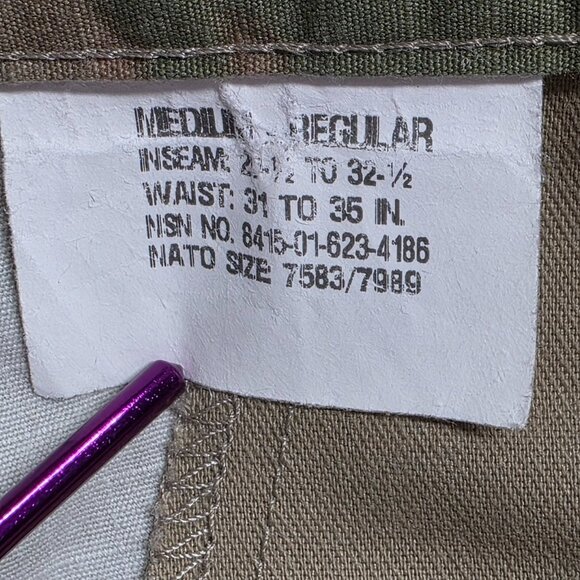 USGI Army Combat Pants Medium Reg 34 32 Camo Ripstop Insect Shield Hunting Hike - Picture 4 of 16